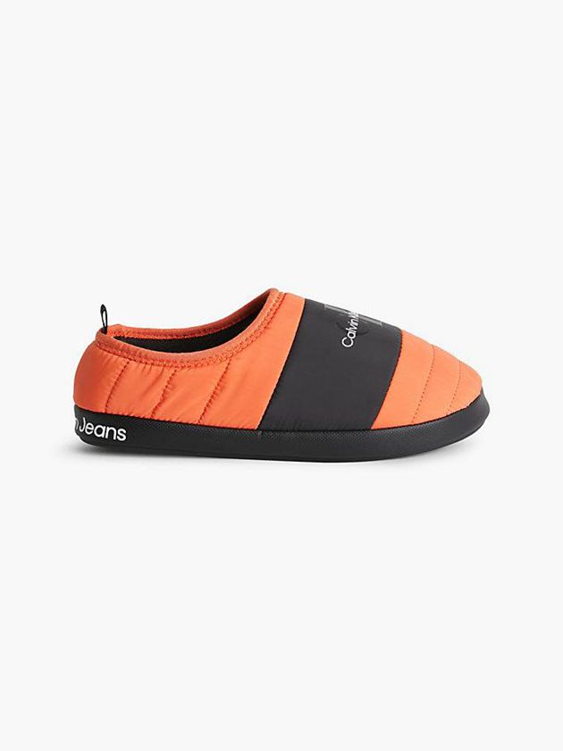 Calvin Klein USA Recycled Quilted Mens Slippers Orange 1709385-WP